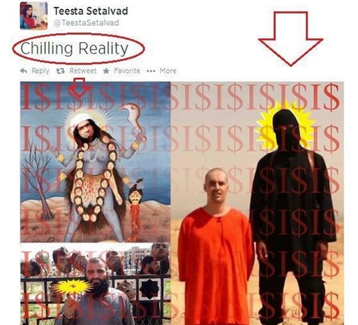 social activist Teesta Setalvad tweeted image